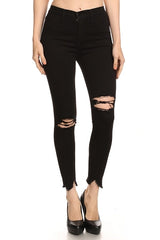 Black Shark Bite Ankle Jeans