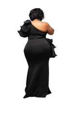 Black Anastasia One Shoulder Gown