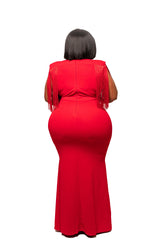 Red Milana Tassel Gown