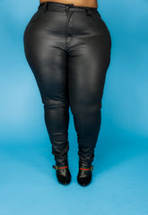 Black Shiny Skinny Jeans