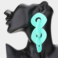 Blue Link Dangle Earrings