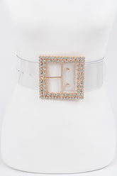 Clear Rhinestone Buckle Clear Plus Size Belt