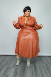 Cognac Flare Skirt Set