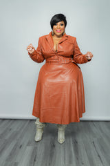 Cognac Flare Skirt Set