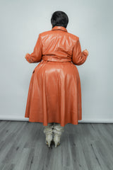 Cognac Flare Skirt Set