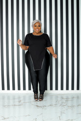 Black Pointed Down Top