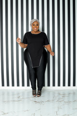 Black Pointed Down Top