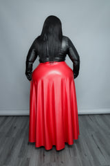 Black Zipper Faux Leather Top