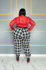 Black & White Plaid Jogger