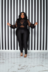 Black Crochet Sheer Top