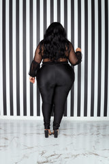 Black Crochet Sheer Top