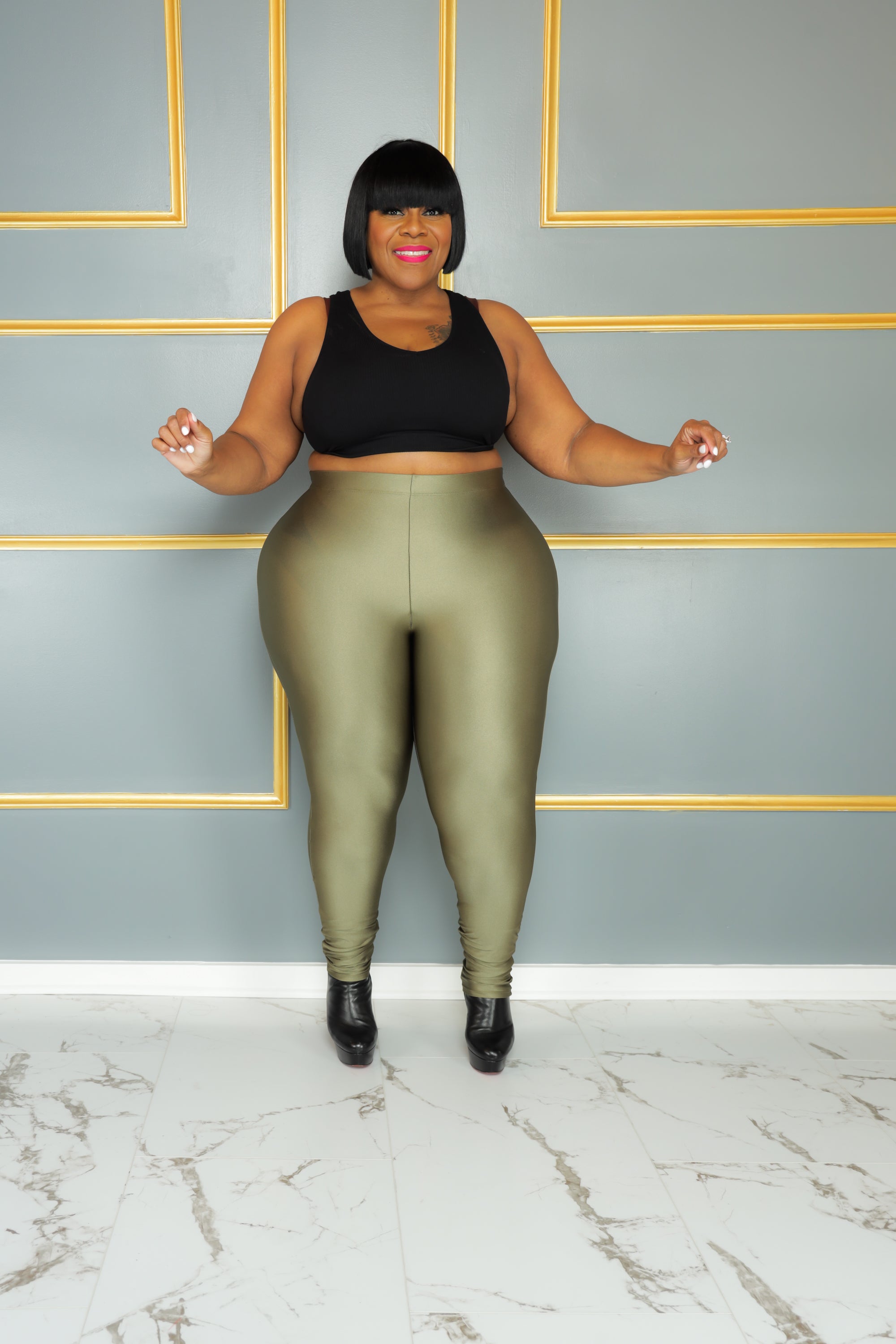Shiny Leggings Plus Size Shiny Spandex Pants Plus Size Spandex