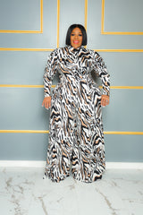 Beige Print Palazzo Set