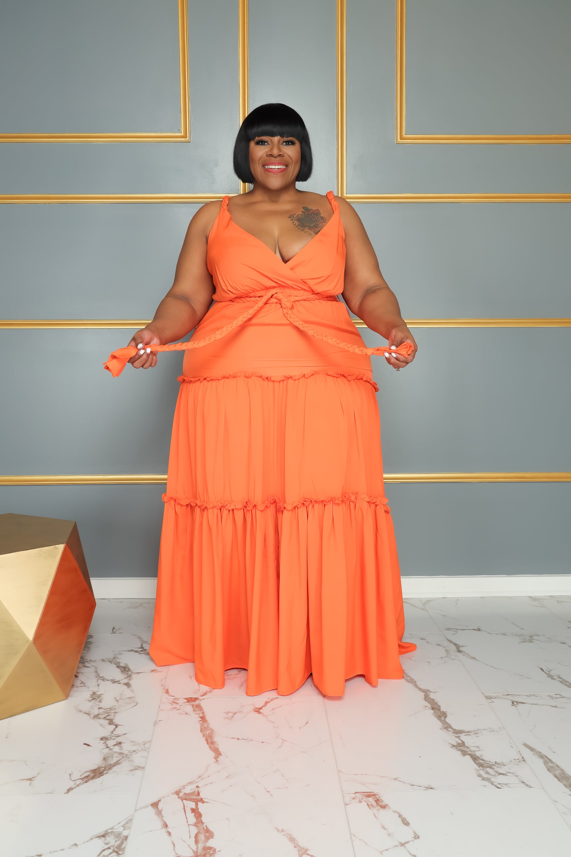 Neon orange deals dress