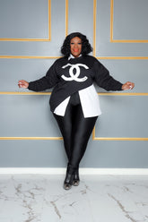 Black Asymmetrical CC Sweatshirt