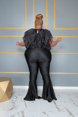 Black Mermaid Flare Pants