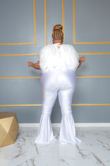 White Mermaid Flare Pants