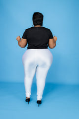 White Shiny Leggings