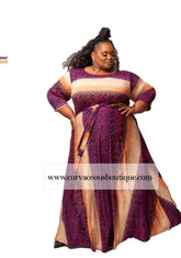 Extended Size Coral Cheetah Gabby Maxi Dress