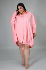 Pink Drawstring Dress
