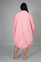 Pink Drawstring Dress