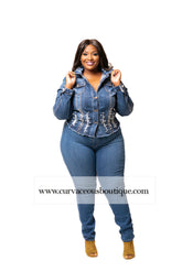 Dark Pearl Studded Denim Jacket