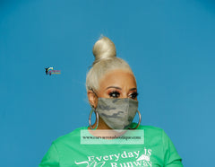 Green Camouflage Face Mask