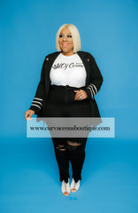 Black Shark Bite Ankle Jeans