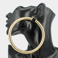 XLarge Frosted Metal Hoop Earrings