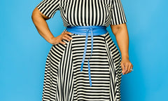 Blue Slim Kimono Plus Size Belt