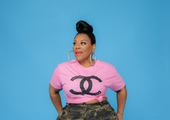 Pink Curvaceous Cutie Crop Tee