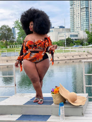 Orange Palm Beach Swimset