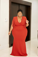 Red Milana Tassel Gown