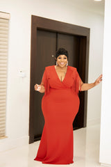 Red Milana Tassel Gown