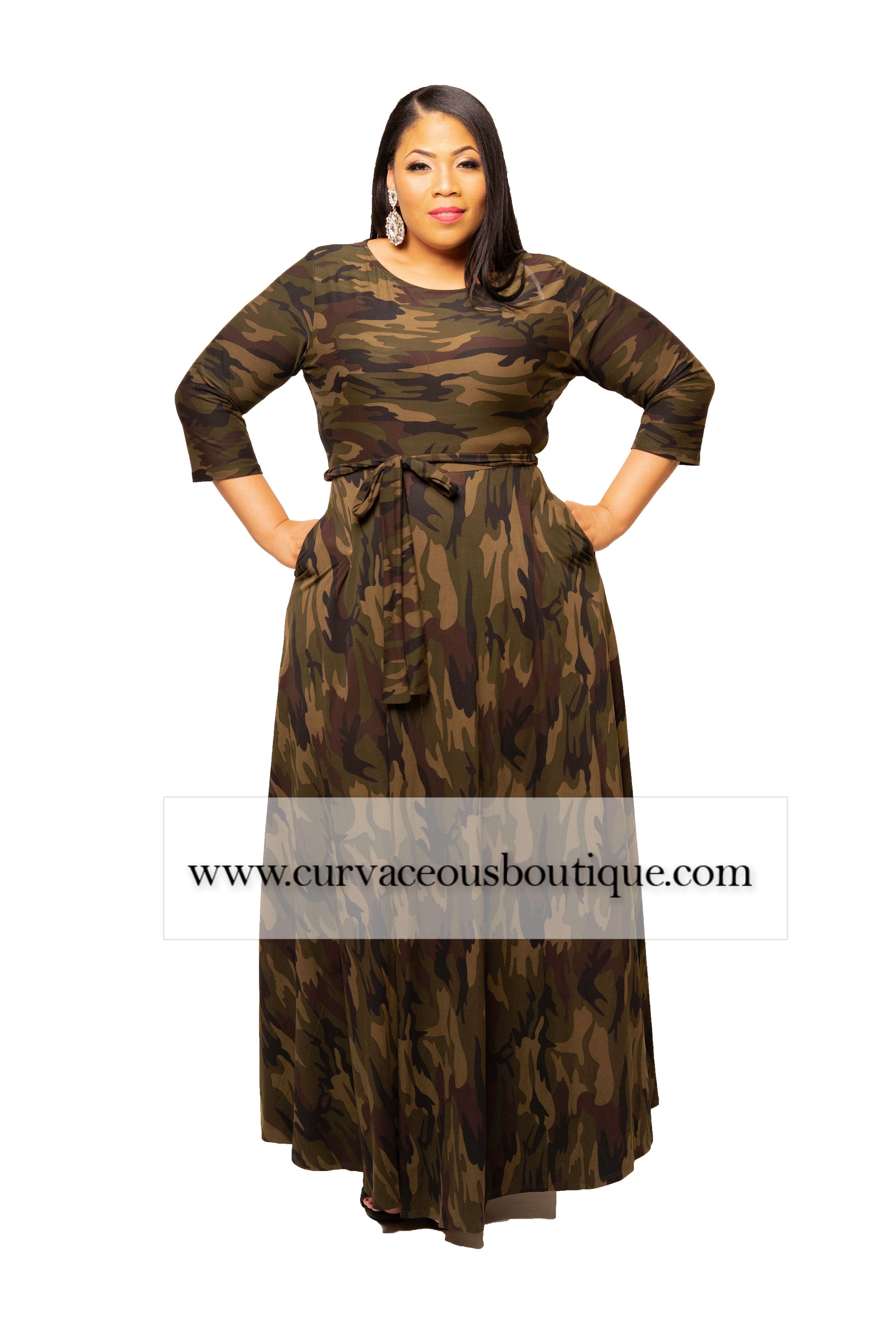 Dark Camouflage Gabby Maxi Dress