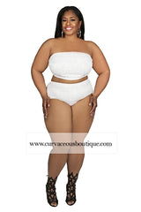 White Winter Lace Swim Set