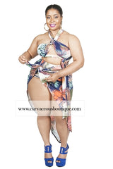 Palm Print Swimsuit Set