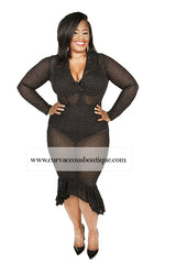 Harlem Glitter Sheer Mermaid Dress