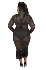 Harlem Glitter Sheer Mermaid Dress