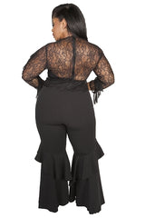 Black Salsa Ruffle Tiered Pants