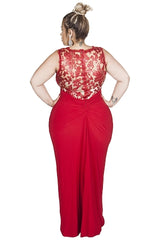 Red Carrington Lace Gown