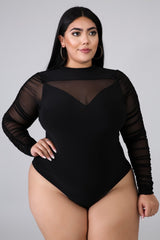 Black Ruch Sheer Bodysuit