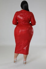Red Nicole Sequin Dress