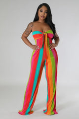 Rainbow Givin You Pleats Jumpsuit