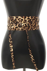 Leopard Slim Kimono Plus Size Belt