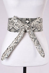 Snake Skin Slim Kimono Belt