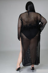 Black Crochet Slip Thru Set