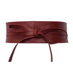 Burgundy Slim Kimono Plus Size Belt