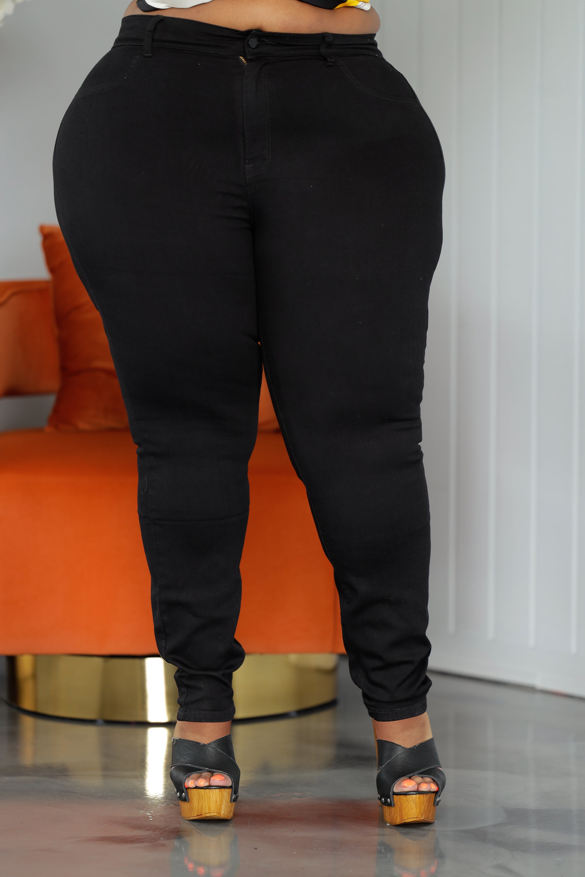 Black Basic High  Waist Jeans