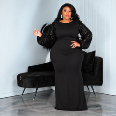 Black Runway Sequin Gown